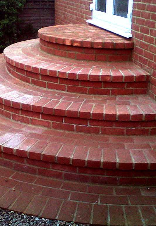 Brick paved steps