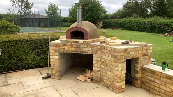 Pizza oven in progress